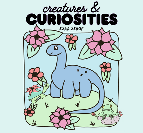 Creatures & Curiosities 8 Page Coloring Book Printable PDF File