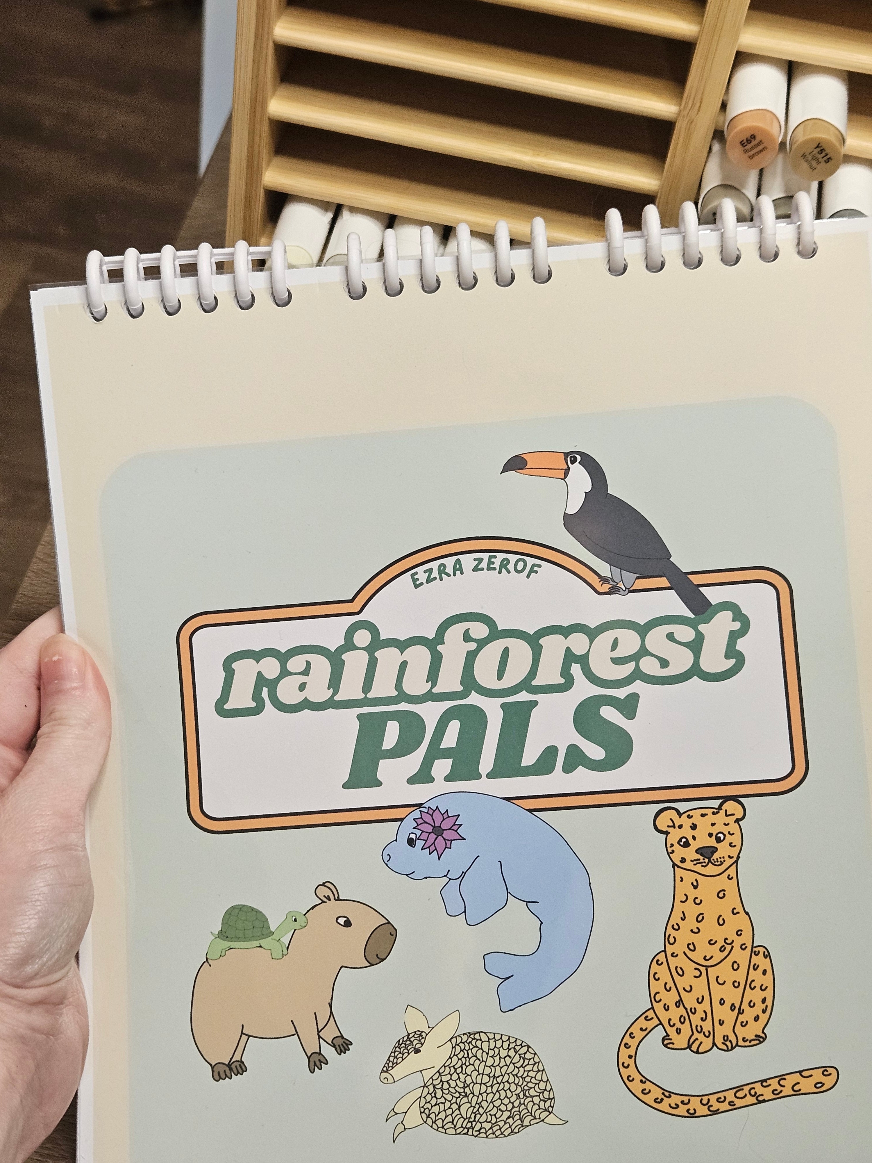 Rainforest Pals Coloring Book 20 Coloring Pages on 110lb Cardstock Paper Bold Designs for All Ages